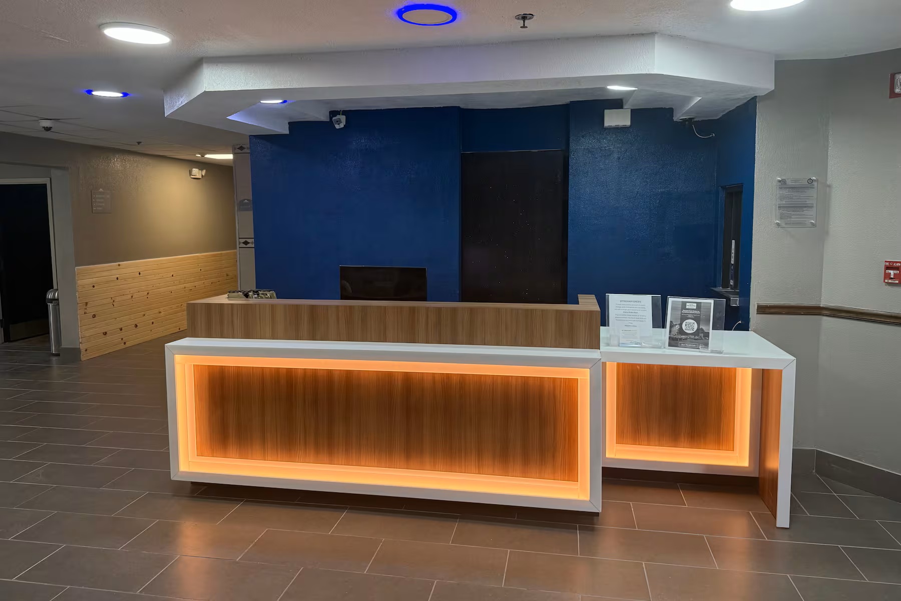 Welcoming hotel lobby and reception area